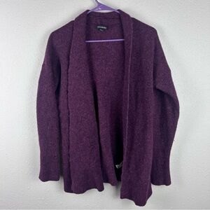 Banana Republic Rich Plum Long Sleeve Open Front Merino Wool Cardigan Sweater, L